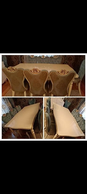 bag desti: Qonaq otağı üçün, İşlənmiş, Açılmayan, Oval masa, 8 stul — 1