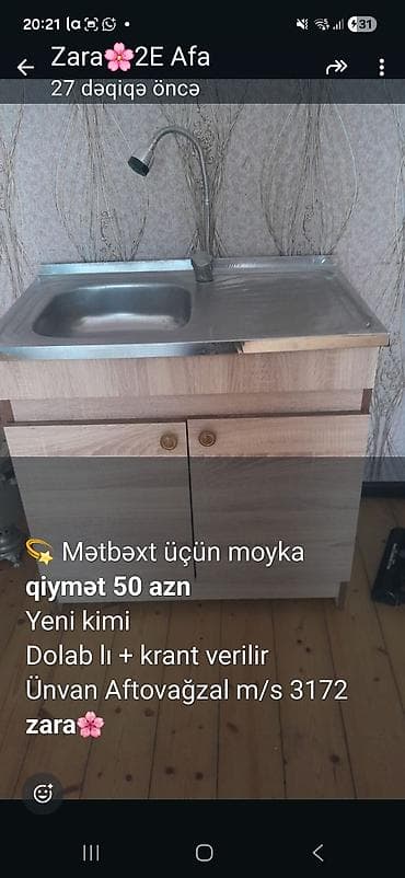 Mətbəx üçün moyka dəsti - Paslanmayan poladdan 1 gözü olan üstlük və lalafo.az -da Mətbəx üçün moyka dəsti - Paslanmayan poladdan 1 gözü olan üstlük və