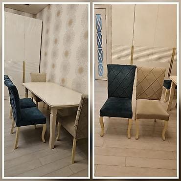 Qonaq otağı üçün, İşlənmiş, Kvadrat masa, 6 stul