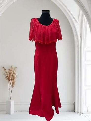 Ziyafət və gündəlik üçün qadın paltarları kolleksiyası - Qırmızı uzun