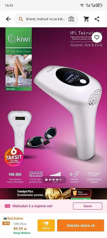 kandela lazer: Lazer epilyatoru — 1