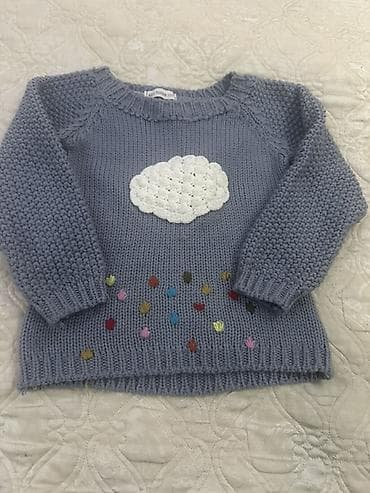 Koftalar, sviterlər: Uşaq sviteri – AiLe Rabbit, ölçü 120 - Rəng: boz-mavi. - Ön hissədə — 1