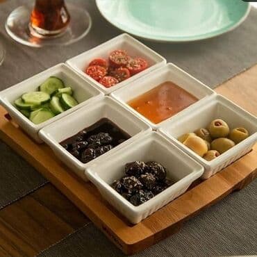 Kahvaltılıq Bamboo qapaq ve bamboo altlıqla Qabların materialı