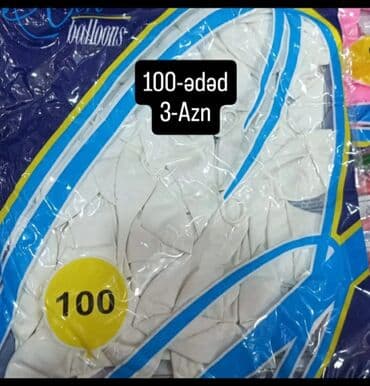 Hər cür rəng var Məhsul: Lateks şarlar (ağ rəng) - Bir paketdə: 100