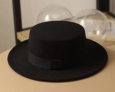 tulum paltar: Qara klassik fedora tipli şapka - Dizayn: Düz, geniş kənarlı — 1