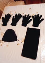 Eynəklər: Qış aksessuarları dəsti - Rəng: qara - Tərkib: isti trikotaj/parça - — 1