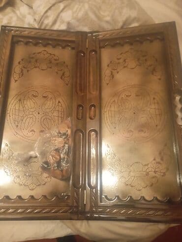 nerd sekilleri: Taxta nərd taxtası – əl işləməli, naxışlı - Material: bərk taxta — 1