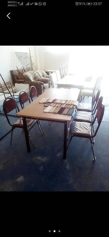 dikt satilir: Прямоугольный стол, Для гостиной, Для балкона, Для кухни, 5 персон, Нераскладной, Азербайджан, С гарантией — 6
