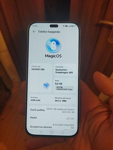 honor 300: Honor X8b, 256 GB, rəng - Gümüşü, Sənədlərlə — 2