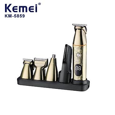 тример: Kemei 5859 - Trimmer dəsti 5in1 / IPX6 / 7000RPM /Qızılı / TYPC — 4
