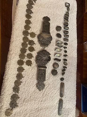 Ovçuluq və balıqçılıq: 1900-cü illerin minali gümüşden kemerleri(şökülmüş halda)56 prob — 1