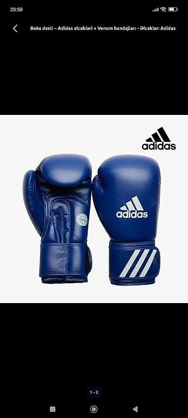 kik boks: Adidas boks əlcəkləri və Venum bandajları daxil olan boks dəsti — 1