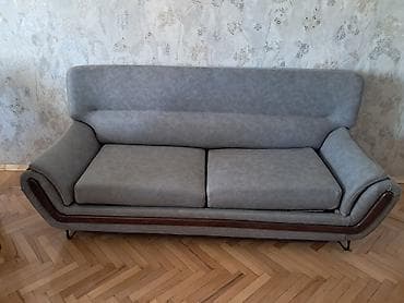 Qonaq otağı üçün 3-lü divan və 2 ədəd kreslo dəsti – Rəng: boz