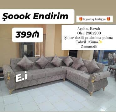 duz divanlar: Künc divan, Açılan, Bazalı, Şəhərdaxili pulsuz çatdırılma — 1