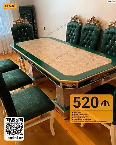 stol ustul: Məhsul: Masa Dəsti (Kod: 3151) - Ölçülər: 100 × 200 sm - Mexanizm — 1