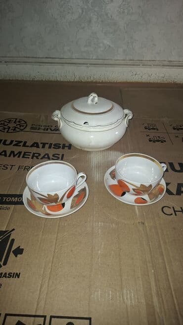 Столовые приборы: Чайный набор, цвет - Белый, Фарфор — 1