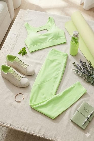 Qadınlar üçün idman dəsti – top və tayt - Model: yüksək elastikliyə — 3