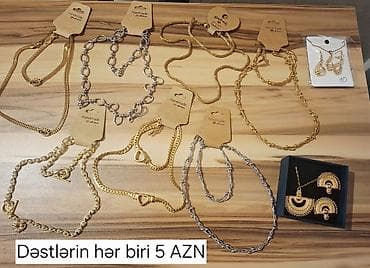 TƏK-TƏK SATILMIR Zərgərlik dəstləri – qolbaq və boyunbağı