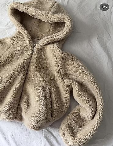 Bodi: Kapüşonlu teddy/fleece jaket pull&bear - Rəng: bej (tünd krem) - — 3
