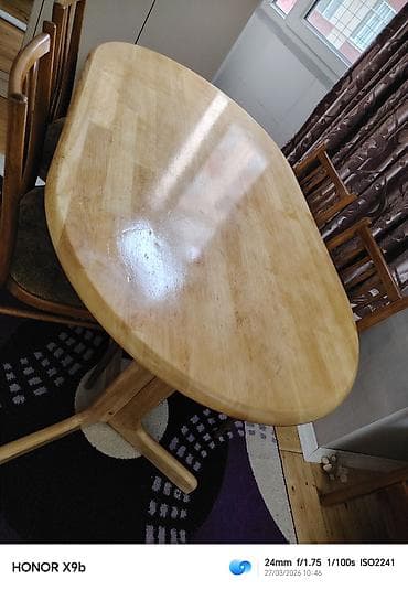 kuxna stol: Qonaq masası, Açılmayan, Taxta, Oval masa — 6