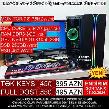 dinamik temiri: Oyun üçün Kompüter "Sate RGB Core i5 3470 GTX1050 2GB 256GB SSD” ⭐Tək — 1
