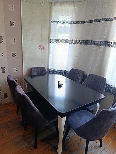stulla: Qonaq otağı üçün, Açılan, Dördbucaq masa, 6 stul — 4