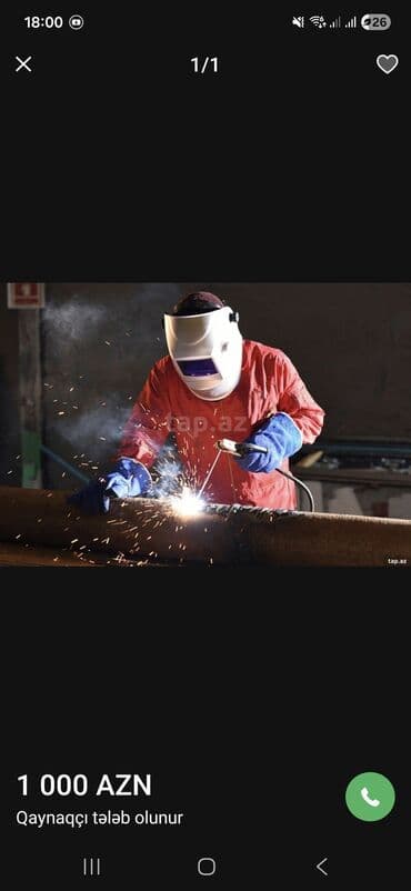 нужен сварщик: Qaynaqci komekcisi isi axtariram. beynelxalq sertfikatim var 29 yasim — 1