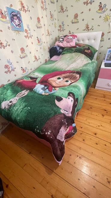 bazali tek carpayilar: Oğlan və qız üçün, Yeni, Çarpayı, Bazalı, Matras ilə, Siyirməsiz — 1