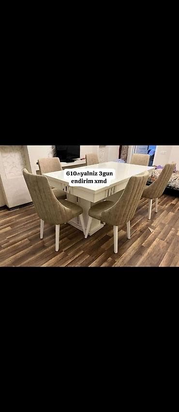 2 ci əl divan: Qonaq otağı üçün, Yeni, 6 stul — 1