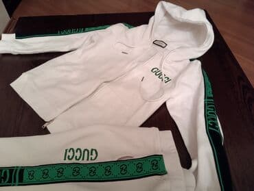 uşaq briciləri: Uşaq üçün iki hissədən ibarət idman dəsti - Rəng: ağ, yaşıl detallar — 3