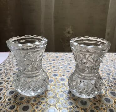 kala gul: Kiçik gül qabları,xrustal,çexoslovakiya — 1