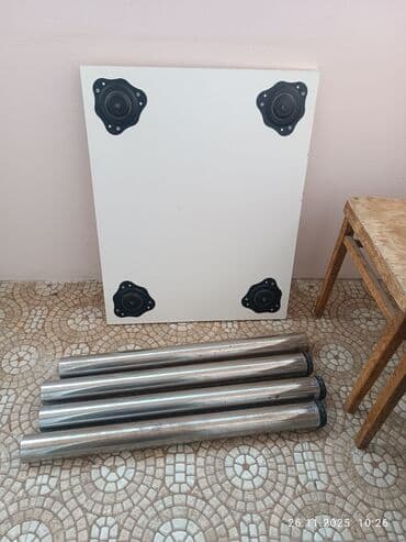 столы и стулья: Для балкона, Б/у, Нераскладной, Прямоугольный стол, 2 стула — 3