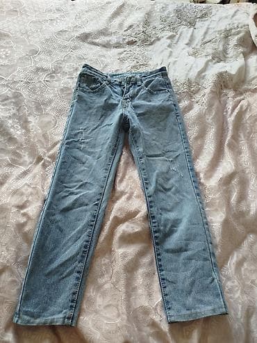 Mavi rəngli klassik cins şalvar - Material: denim (pambıq əsaslı) -