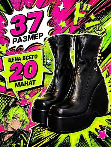 bot batinka: Ölçü: 37, rəng - Qara, İşlənmiş — 1