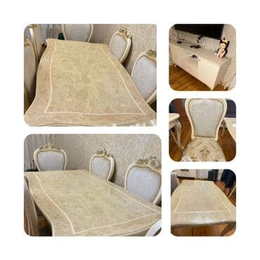 stolar: Qonaq otağı üçün, Dördbucaq masa, 6 stul — 1