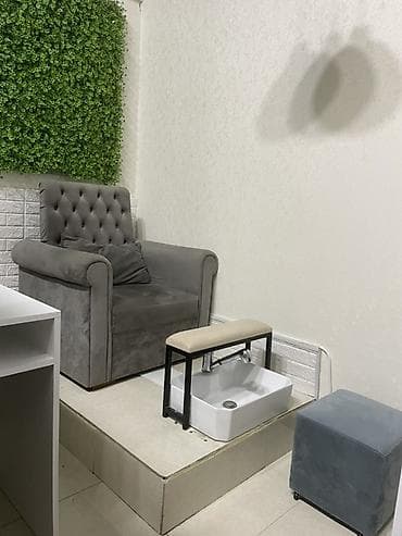 samdanlar: Pedikür üçün salon komplekti - Yumşaq, samti toxumalı boz rəngli — 1