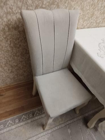 Qonaq otağı üçün, İşlənmiş, Açılan, Dördbucaq masa, 6 stul