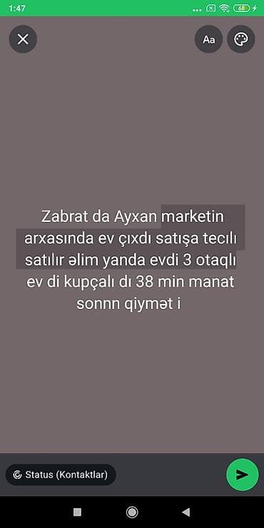 Qarajlar: Zabratda, Ayxan marketin arxasında yerləşən şəxsi həyət evi satılır — 1