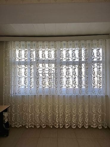 perdler: İşlənmiş, Tül, rəng - Ağ, Ünvandan götürmə — 2