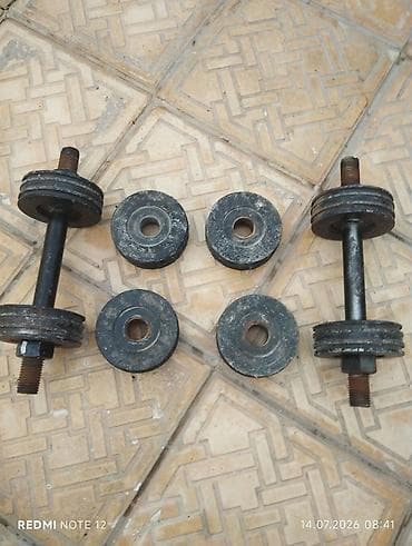 Tənzimlənən dəstək qantel dəsti - 2 ədəd metal qantel ştanğı (qısa — 1