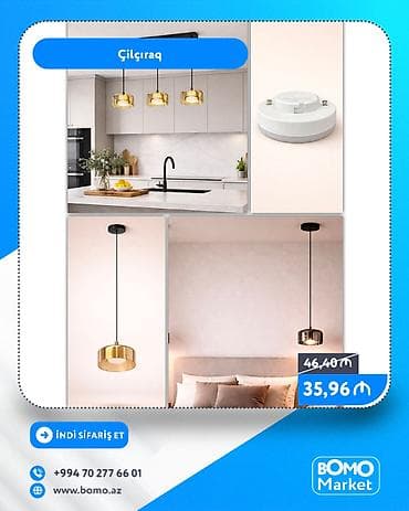 🔥 Çilçıraq ✅ Marka: No Brand ✅ Lampa GX-53 ✅ Rəng: Qızılı, qara ✅