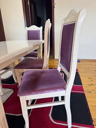 metbex stol stulu: Qonaq otağı üçün, Açılan, Dördbucaq masa, 6 stul — 2