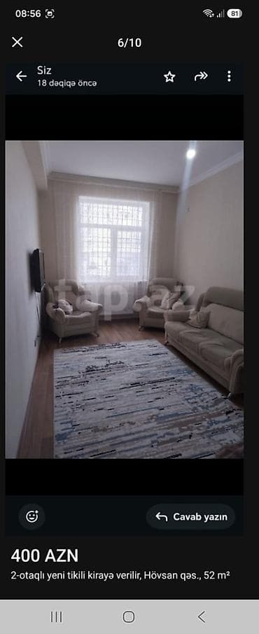 aga center: Kirayə mənzil – Hövsan qəsəbəsi Mida 2, yeni tikili, 2 otaq, 52 m² - — 3