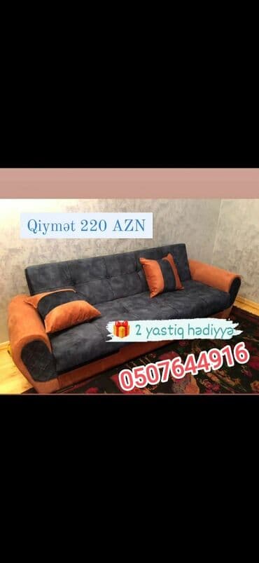 divan şəkilləri: Mini-divan, 3 nəfərlik, Bazasız, Taxta, Azərbaycan, Kredit yoxdur — 26