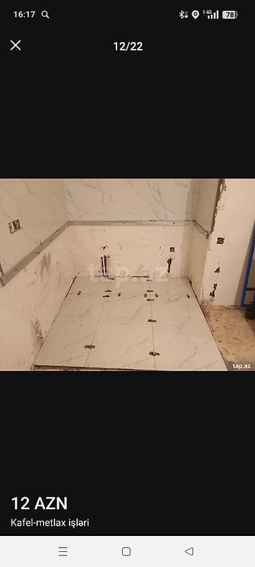 setka qapi qiymeti: Xidmət: Kafel-metlax işləri - Hamam, tualet, mətbəx və döşəmə-divar — 2