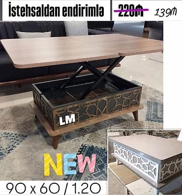 acilan stollar: Jurnal masası, Açılan, MDF, Dördbucaq masa — 2