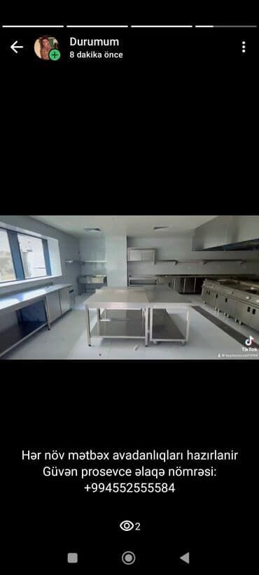 нержавейка стол: Xidmət: Peşəkar mətbəx avadanlıqlarının hazırlanması və quraşdırılması — 4