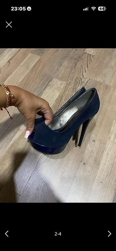 platforma qadın krossovkaları: Qadın platformalı dikdaban ayaqqabı - Rəng: tünd göy (navy) - Model — 1