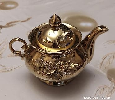 Çay dəsti, rəng - Qızılı, Keramika — 4