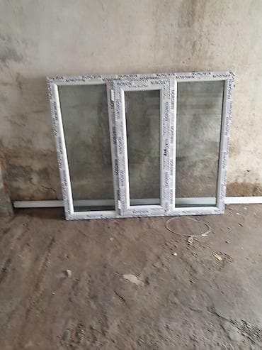pendir: PVC pəncərə çərçivəsi – 3 bölməli model - Material: ağ PVC profil — 1